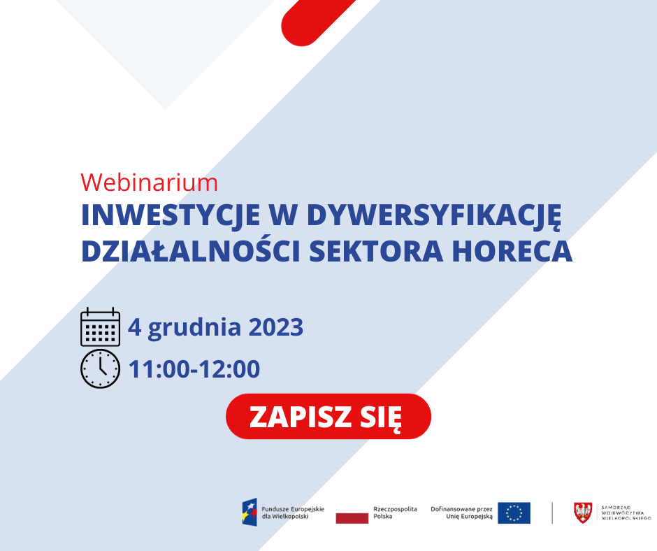 Webinarium nt. inwestycji w dywersyfikację działalności sektora HoReCa