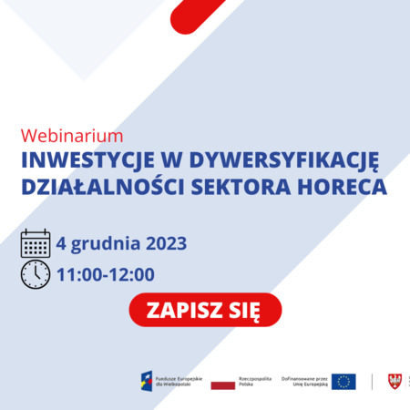 Webinarium nt. inwestycji w dywersyfikację działalności sektora HoReCa